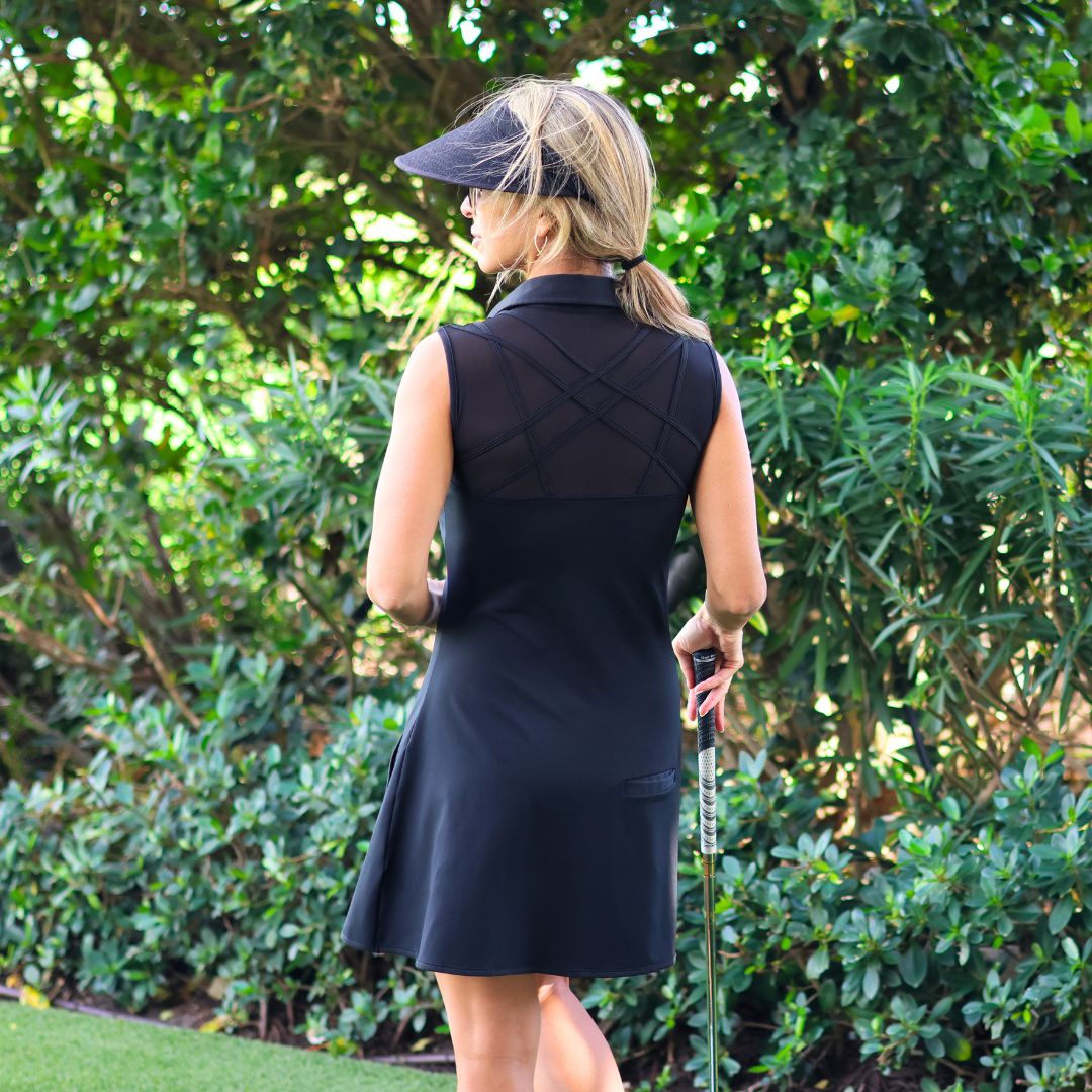 Olaya Sport: Bobby Golf Dress Black. Women's Golf Clothes. XS