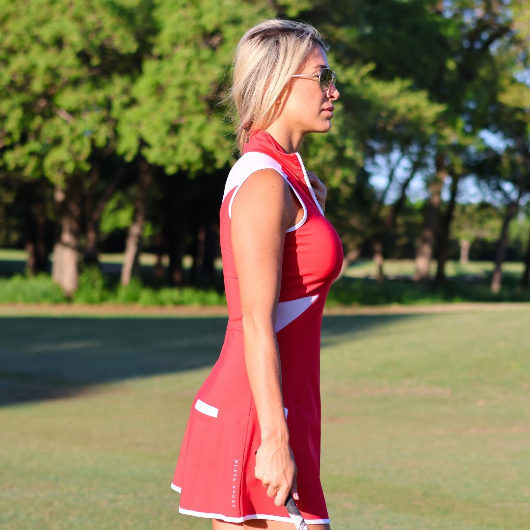 Olaya Sport: Kim Golf Dress Red. Women's Golf Clothes. XS / Regular Olaya Sport: Kim Golf Dress Red. Women's Golf Clothes. XS / Regular