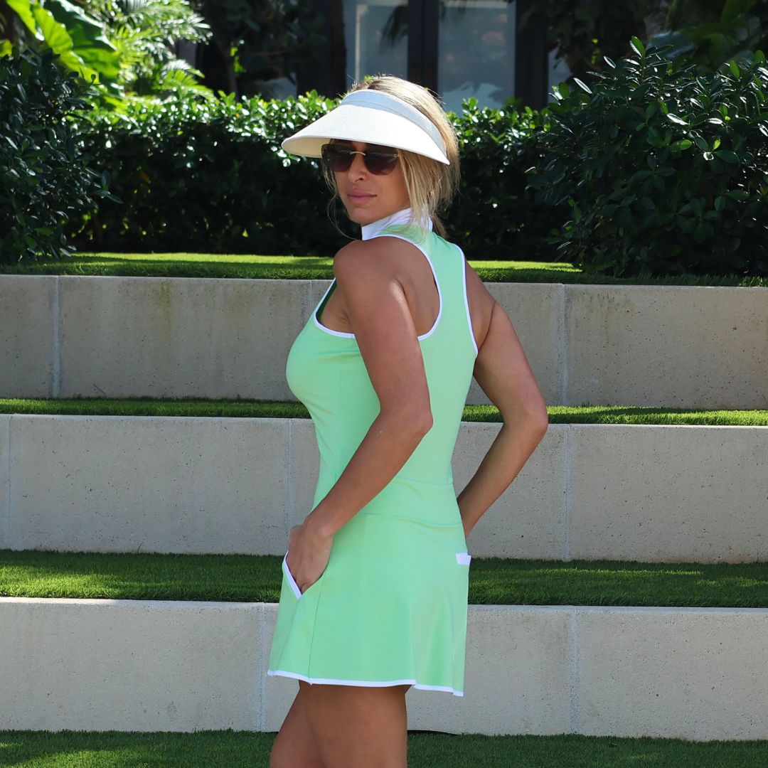 Mock Neck Racerback Dress - Mint Green