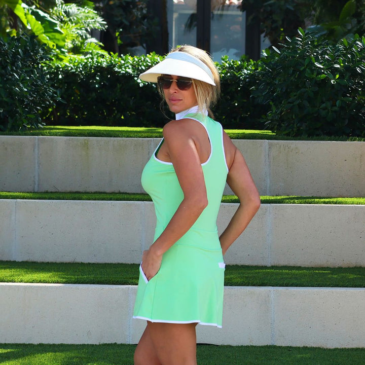 Mock Neck Racerback Dress - Mint Green