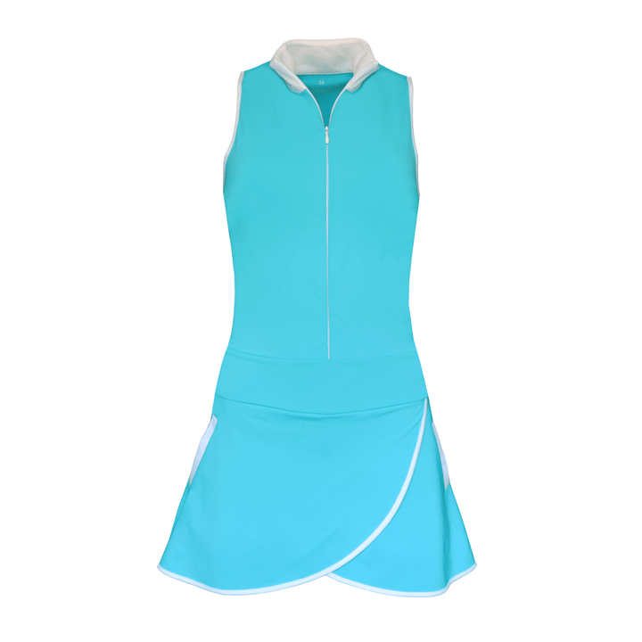 Pre Order - Mock Neck Racerback Golf Dress - Turquoise