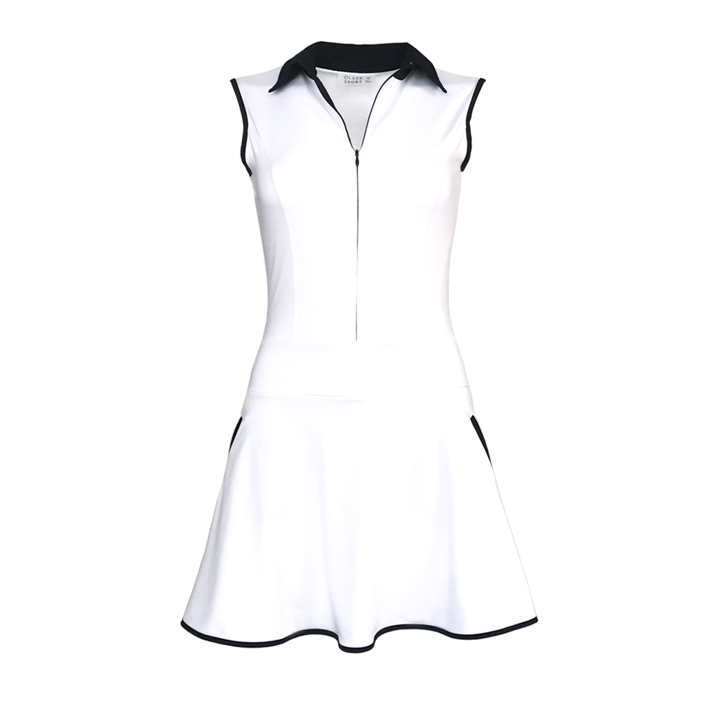 Olaya Sport: Grace Golf Dress White. Women's Golf Clothes. XXL / Regular